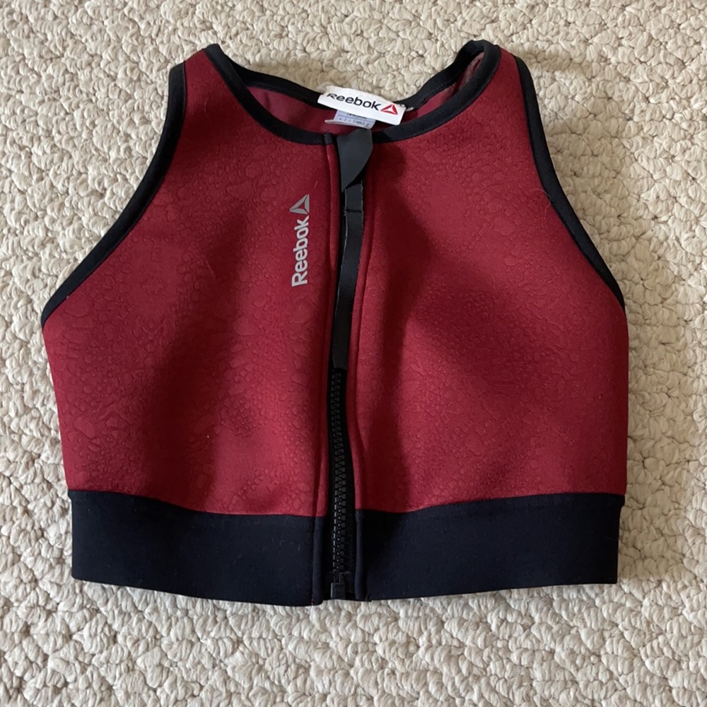 Maroon Reebok sports bra